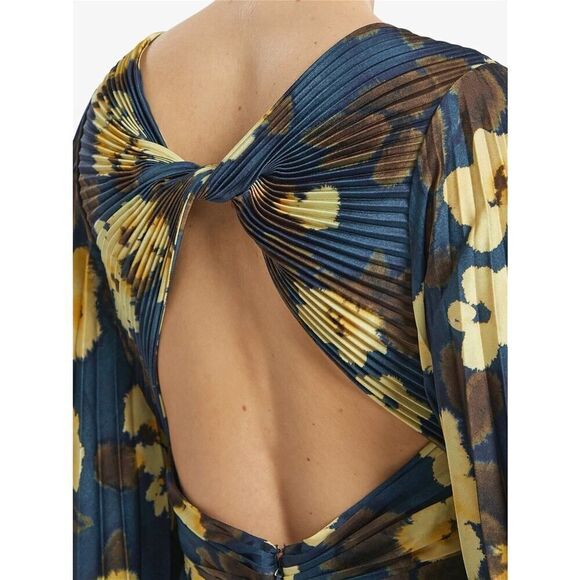 acler palms pleated midi dress floral posy print AU10/US6 - Picture 2 of 13